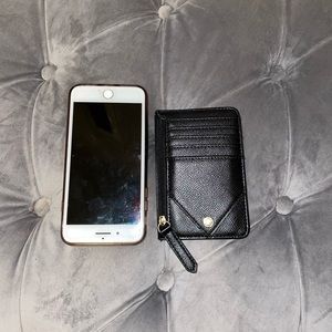 BLACK LEATHER KATE LANDRY WALLET